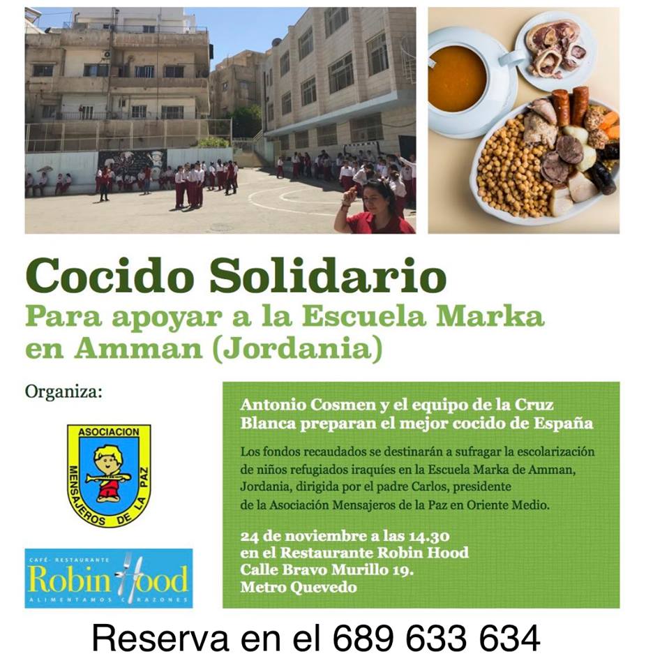 PRENSA – Cocido solidario con Antonio Cosmen, de Cruz Blanca de Vallecas