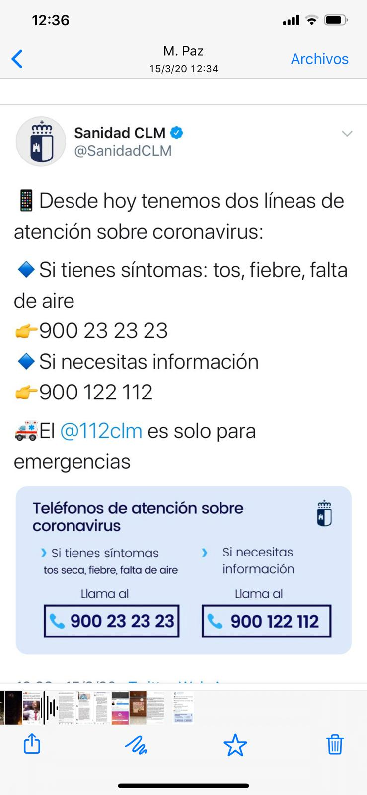 Teléfonos atención coronavirus