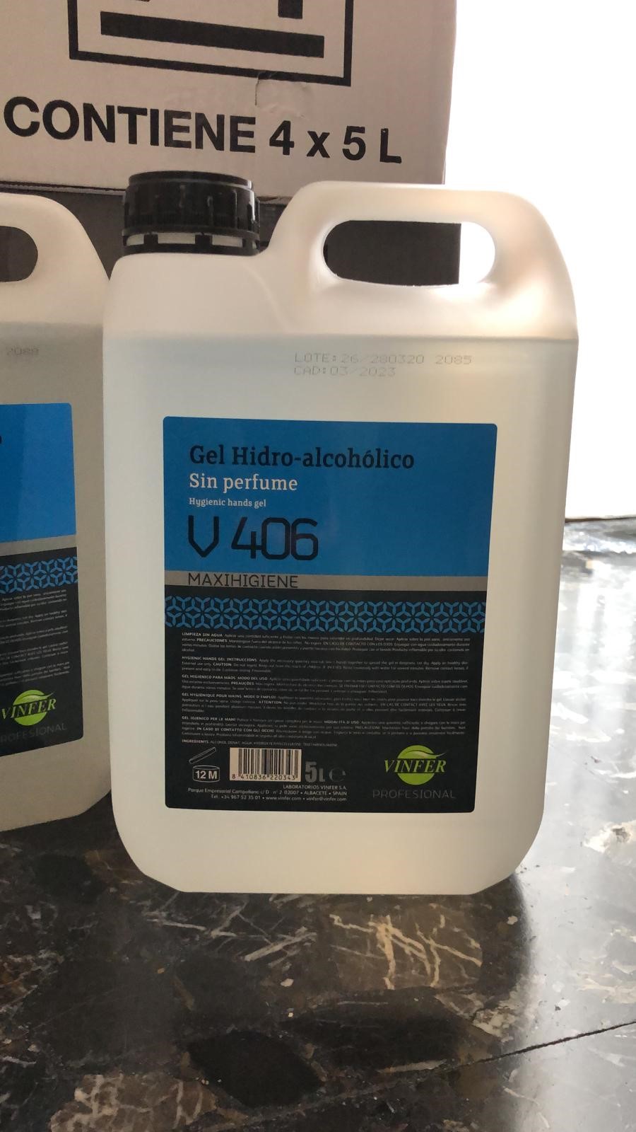 Donación de gel hidroalcohol: Empresa Vinfer